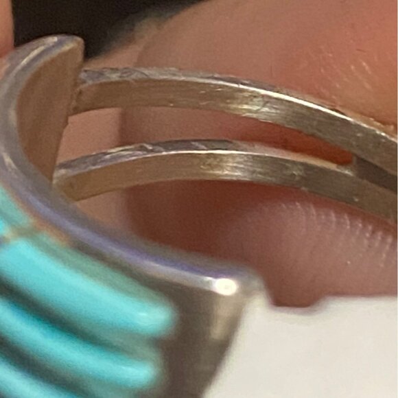 Ring Size 7.5 Turquoise Sterling Silver 925 Women Semi-Precious Stone - Picture 10 of 10